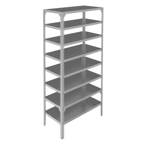&eacute;l&eacute;ment de rayonnage, Acier galvanis&eacute;, Montant &agrave; fente, Capacit&eacute; 275 lb, 48" la x 96" h x 18" p Consource