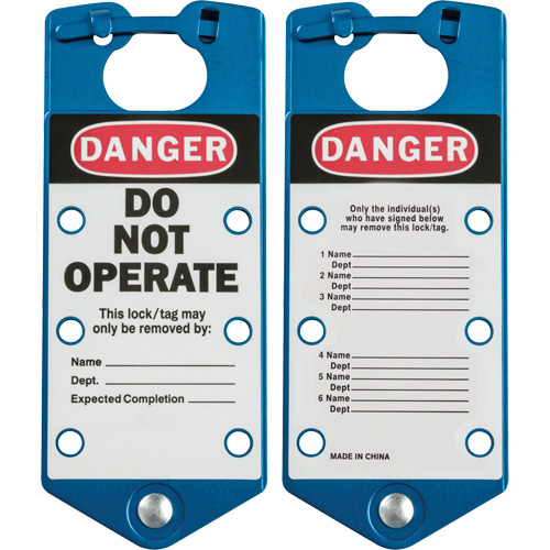 Labeled Lockout Hasps, Blue Consource