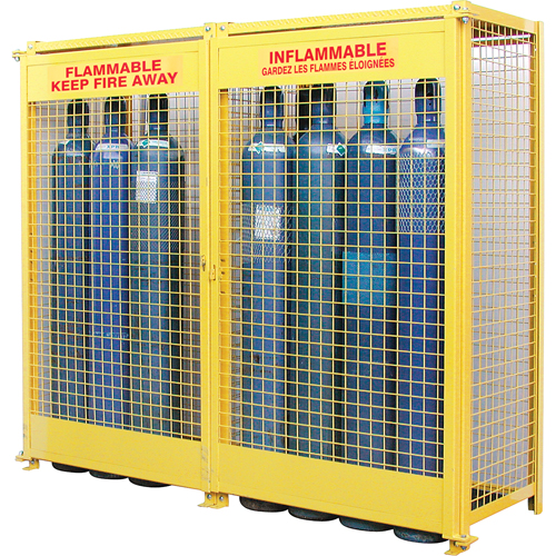 Armoires pour cylindres &agrave; gaz, nbre de bouteilles: 20, 88" , 30" , 74" , Jaune Consource
