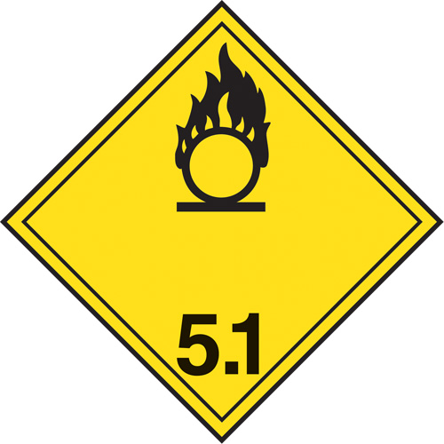 TDG Shipping Labels, Class 5.1, Oxidizing Substances, Vinyl Consource