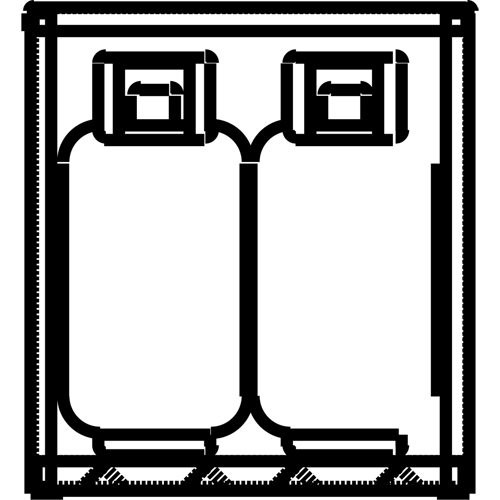 Aluminum LPG Cylinder Locker Storage, 4 Cylinder Capacity, 30" W x 32" D x 33-1/2" H, Silver Consource
