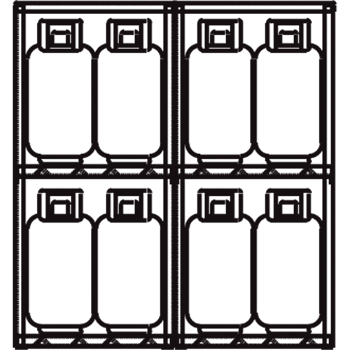 Armoires en aluminium pour bouteilles GPL, nbre de bouteilles: 16, 60" , 32" , 65" , Argent Consource