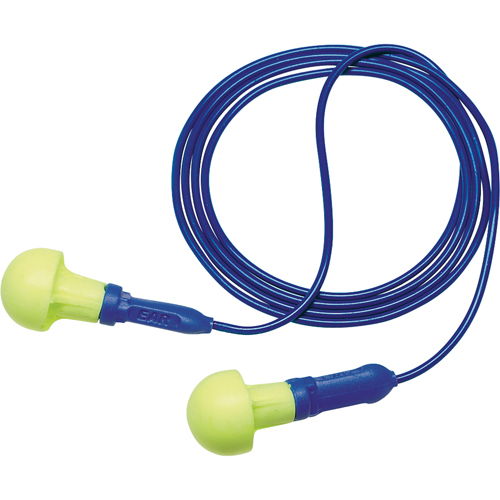 Bouchons d'oreilles d&eacute;tectables E-A-R Push-ins, Avec cordon, Taille unique, Vrac - Sac en poly, NRR dB NRR 28 dB Consource