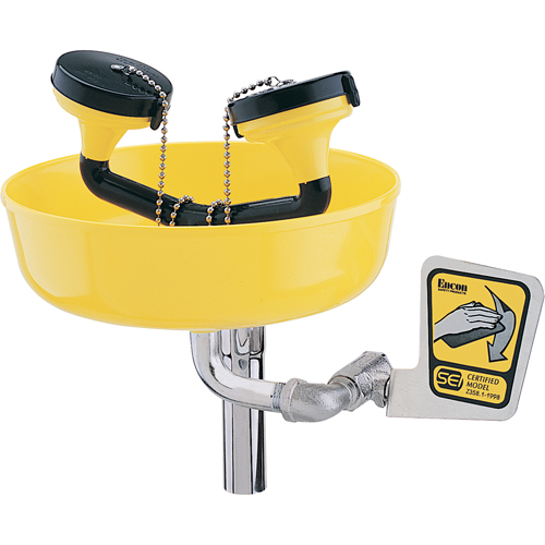 Poste de douche oculaire, Installation Support pour tuyau d'approvisionnement, Bol Plastique Consource