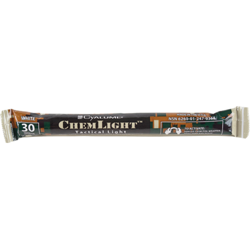B&acirc;tons de s&eacute;curit&eacute; luminescents Cyalume 6", Blanc, Dur&eacute;e 30 min Consource