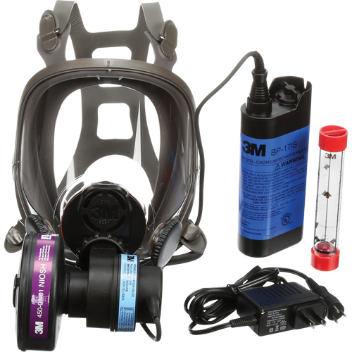 Appareils de protection respiratoire (APR) &agrave; &eacute;puration d'air motoris&eacute; port&eacute;s sur le visage Powerflow, Respirateur &agrave; masque, Pile NiCd Consource