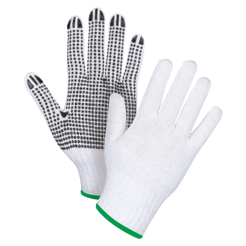 Gants tricot&eacute;s &agrave; pois, Poly/coton, Un c&ocirc;t&eacute;, Calibre 7, Moyen Consource