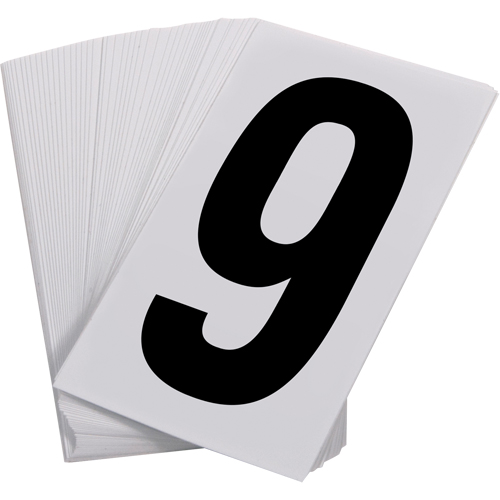 Pressure Sensitive Numbering, 9, 3-1/2" H, Black on White Consource