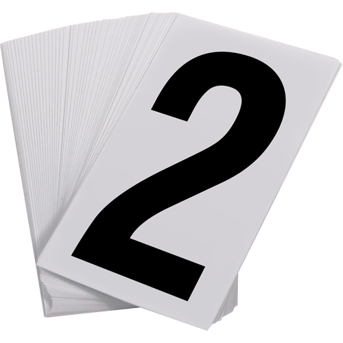 Pressure Sensitive Numbering, 2, 3-1/2" H, Black on White Consource