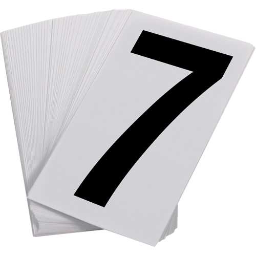 Num&eacute;ros autocollants, 7, 3-1/2" h, Noir sur blanc Consource