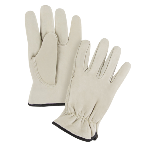 Gants de conducteur doubl&eacute;s pour l'hiver, Moyen, Paume en Cuir fleur de vache, Molleton Consource