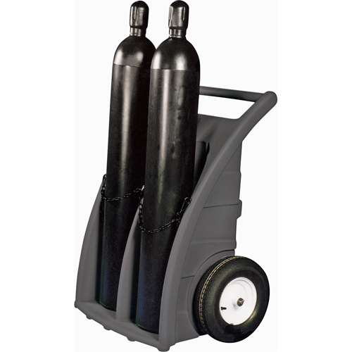 Chariots doubles pour bouteilles, Roues Caoutchouc, Base de 23" la x 12" lo, 500 lb Consource