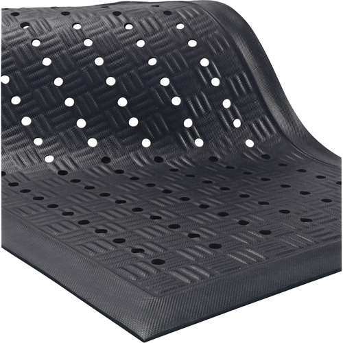 Cushion Station Mats, Slotted, 3-1/5' x 5-3/10' x 9/16", Black, Nitrile Consource