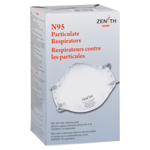 Respirateur contre les particules, N95, Certifi&eacute; NIOSH, Moyen/grand Consource