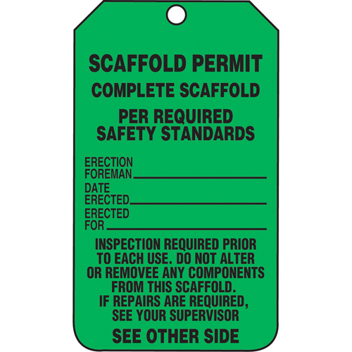 &eacute;tiquettes de s&eacute;curit&eacute; d'inspection et de contr&ocirc;le de l'&eacute;tat de l'&eacute;quipement, Plastique, 3-3/8" la x 5-7/8" h, Anglais Consource