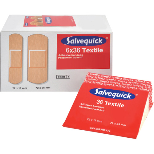 Syst&egrave;mes de distribution de bandages Salvequick - recharges st&eacute;riles, Rectangulaire/carr&eacute;e, Tissu, St&eacute;rile Consource