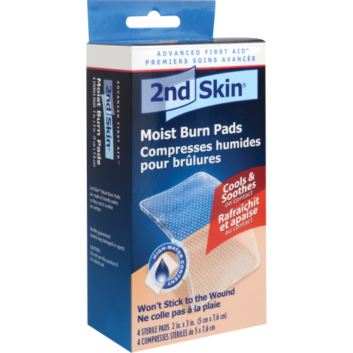 Compresses humides pour brûlures 2nd Skin, 2" x 3", Classe 2 Consource