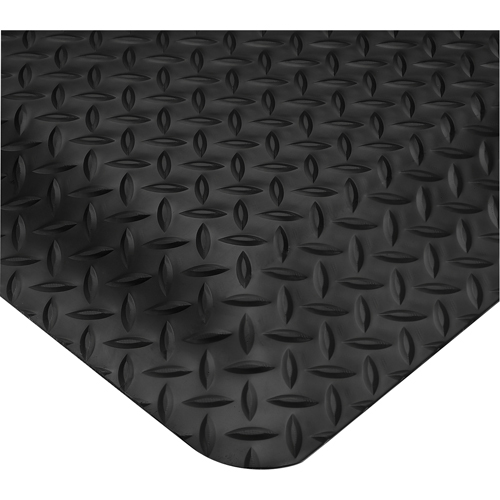 Tapis Smart No 497, Losange, 2' x 3' x 5/8", Noir, PVC Consource