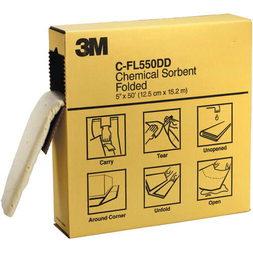 Folded Sorbents, Hazmat, 600" x 5", 10.5 gal. Absorbancy Consource