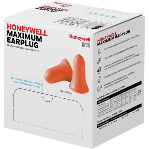 Howard Leight Maximum Foam Earplugs, Bulk - Polybag Consource