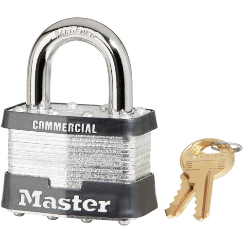 Laminated Padlock, Silver, Keyed Alike, Laminated Steel, 2" Width Consource