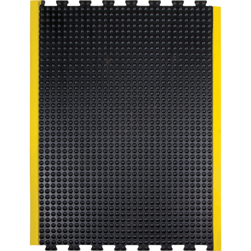 Tapis antifatigue en d&ocirc;me, &agrave; bulles, 3' x 4' x 1/2", Noir, Caoutchouc Consource