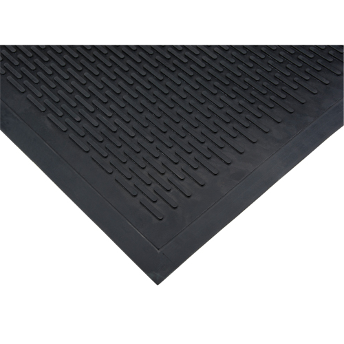 Tapis &agrave; profil bas, Caoutchouc, Grattoir Type, Motif Plein, 3' x 5', Noir Consource