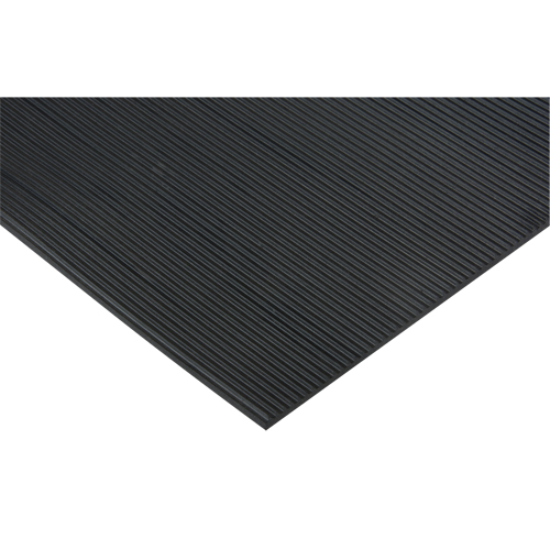 Tapis &agrave; nervures fines, Essuie-pieds, 2' x 75' x 1/8", Noir Consource