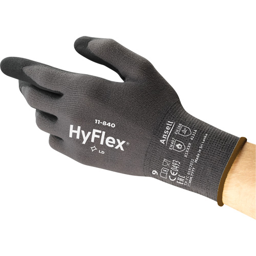 Hyflex&reg; 11-840 Gloves, 10/X-Large, Foam Nitrile Coating, 15 Gauge, Nylon Shell Consource