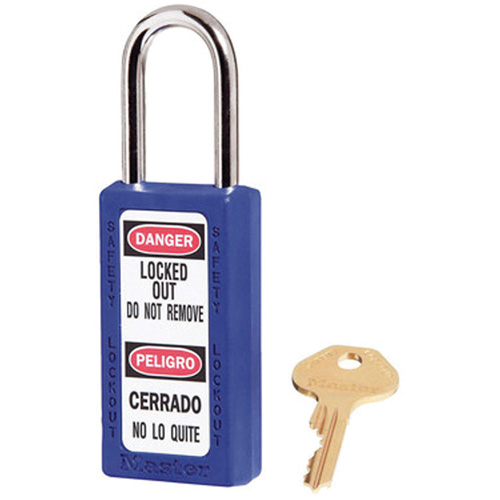 411 Zenex Safety Padlocks, Blue, Keyed Alike, Thermoplastic, 1-1/2" Width Consource