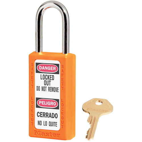 411 Zenex Safety Padlocks, Orange, Keyed Alike, Thermoplastic, 1-1/2" Width Consource