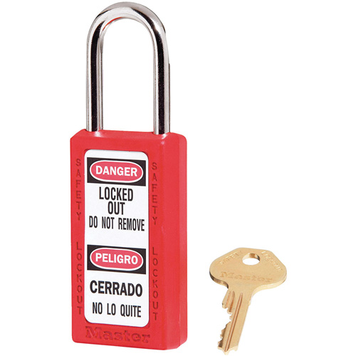 411 Zenex Safety Padlocks, Red, Keyed Alike, Thermoplastic, 1-1/2" Width Consource