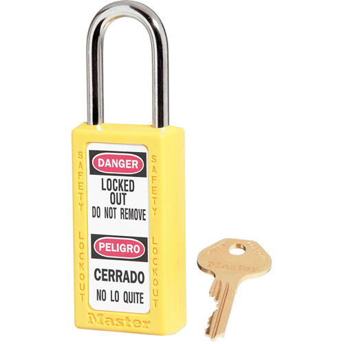 411 Zenex Safety Padlocks, Yellow, Keyed Alike, Thermoplastic, 1-1/2" Width Consource