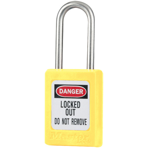 S33 Zenex Safety Padlocks, Yellow, Keyed Alike, Thermoplastic, 1-3/8" Width Consource