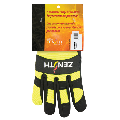 ZM500 High-Visibility Cut-Resistant Mechanic's Gloves, HPPE Palm, Size 2X-Large Consource