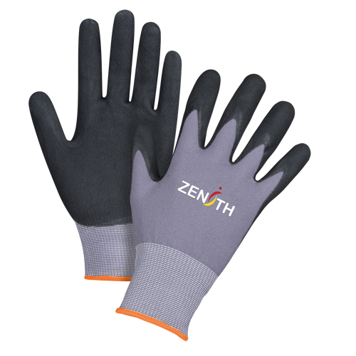 Gants ZX-1 de premi&egrave;re qualit&eacute; compatibles avec les &eacute;crans tactiles, 7/Petit, R&ecirc;vetement Nitrile/Mousse de nitrile, Calibre 15, Enveloppe en Nylon Consource
