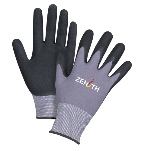 Gants ZX-1 de premi&egrave;re qualit&eacute; compatibles avec les &eacute;crans tactiles, 10/T-Grand, R&ecirc;vetement Nitrile/Mousse de nitrile, Calibre 15, Enveloppe en Nylon Consource
