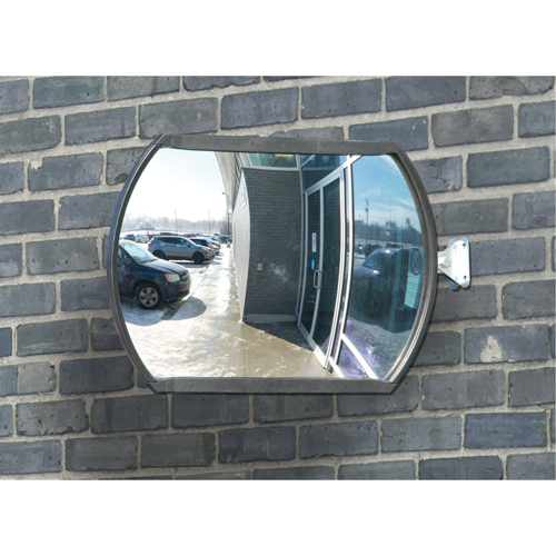 Roundtangular Convex Mirror with Telescopic Arm, 12" H x 18" W, Indoor/Outdoor Consource