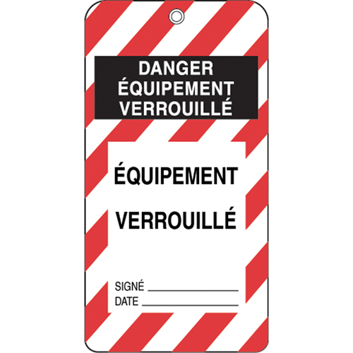 &eacute;tiquettes de verrouillage, Plastique, 3" la x 5-3/4" h, Français Consource