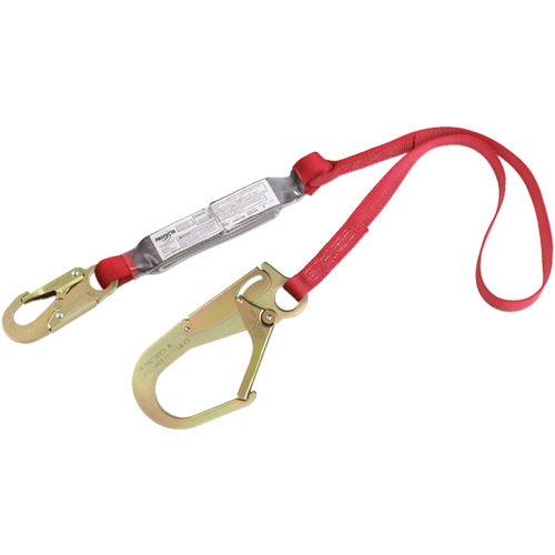 PRO Shock Absorbing Lanyards, 6', Gate Hook Center, Snap Hook Leg Ends, Polyester Consource