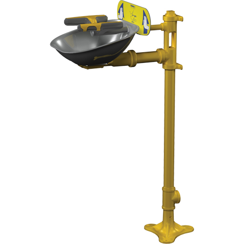 Postes de douche oculaire/faciale Halo, Installation Socle, Bol Acier inoxydable Consource