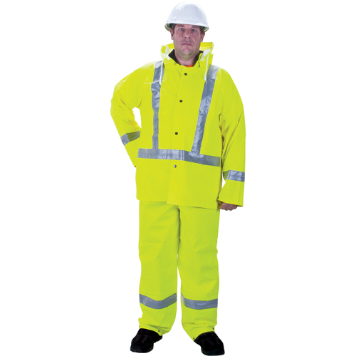 RZ900 Premium Traffic Rain Suit, Small, High Visibility Lime-Yellow Consource
