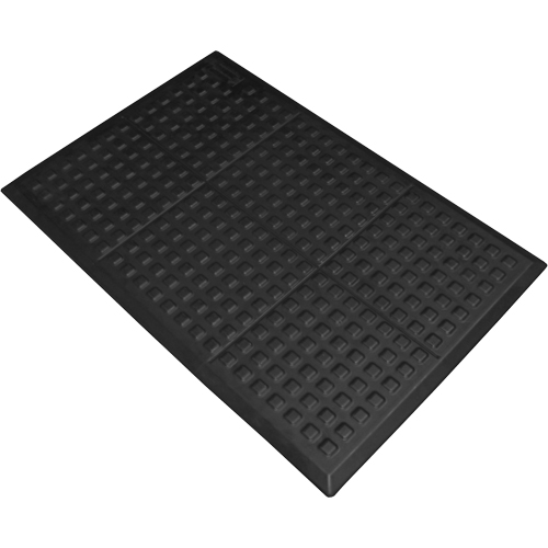 Tapis antifatigue Connect No 502 Rejuvenator pour poste de travail simple, Polyur&eacute;thane, 2' la c, 3' lo, 5/8" &eacute;paisseur, Noir Consource