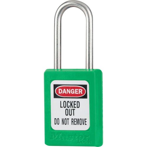 S31 Zenex Safety Padlock, Green, Keyed Different, Thermoplastic, 1-3/8" Width Consource