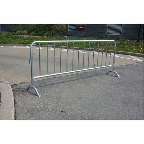 Portable Barrier, Interlocking, 102" L x 40" H, Silver Consource