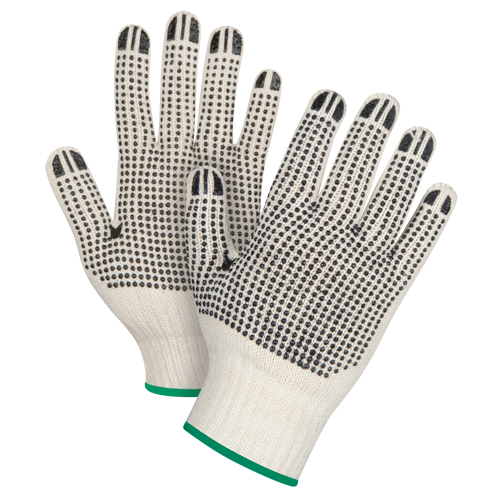 Gants tricot&eacute;s de poids lourd &agrave; deux c&ocirc;t&eacute;s avec pois, Poly/coton, Deux c&ocirc;t&eacute;s, Calibre 7, Moyen Consource