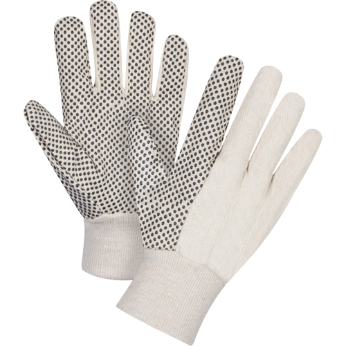 Cotton Canvas Dotted Palm Gloves, 8 oz., Large Consource