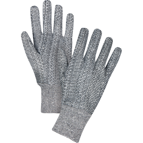 Gants de jersey, Grand, Poivre et sel, Non doubl&eacute;, Poignet en tricot Consource