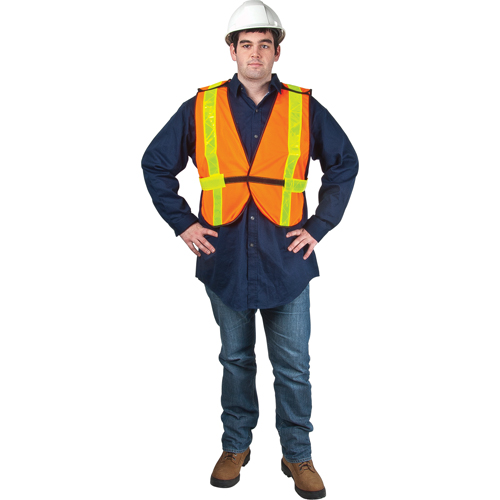 Veste de s&eacute;curit&eacute; d'usage standard, Orange haute visibilit&eacute;, T-Grand, Polyester Consource