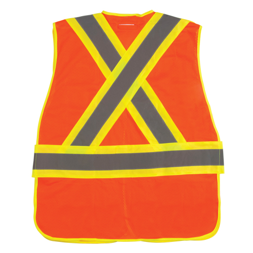 Veste d'arpenteur haute visibilit&eacute;, conforme &agrave; la CSA, Orange haute visibilit&eacute;, T-Grand, Polyester Consource